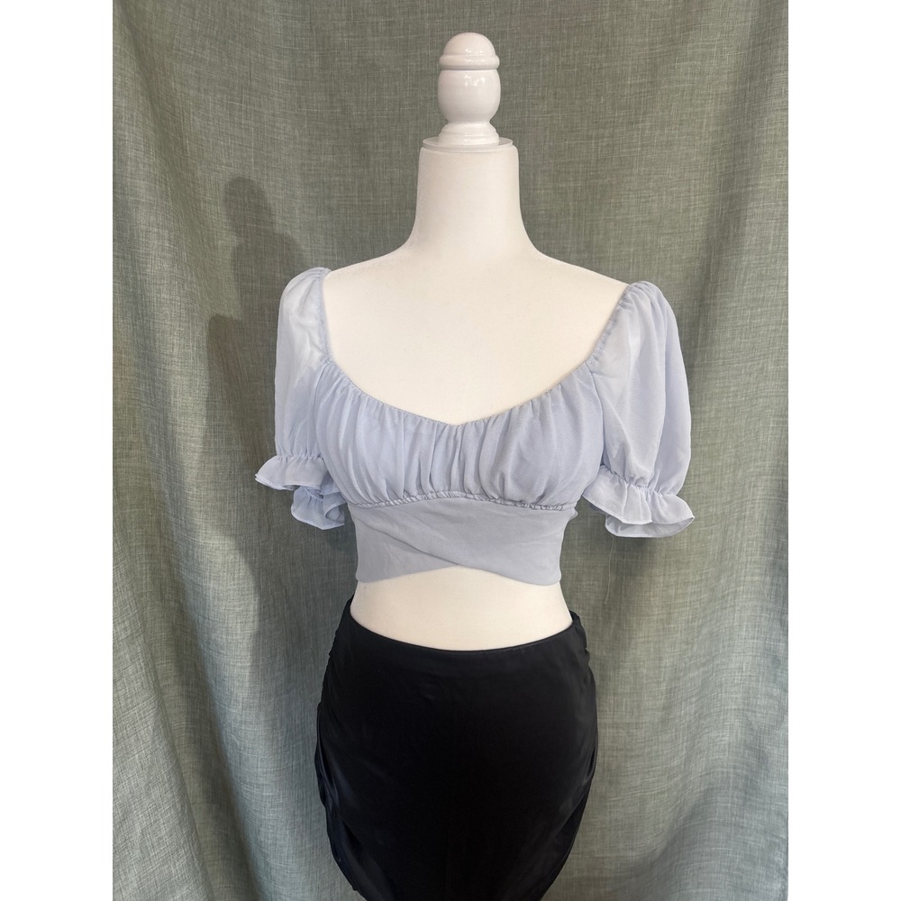 BLUSH fairy baby blue  crop top